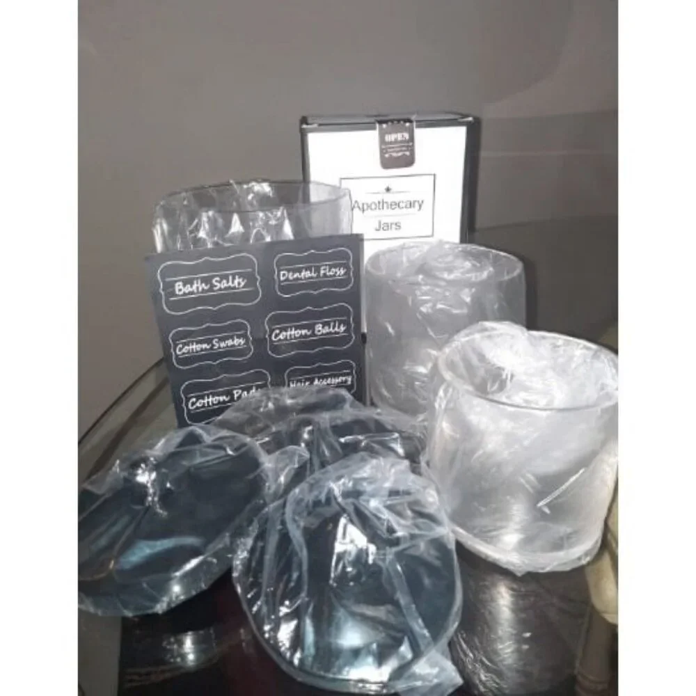 Premium Quality Apothecary Jars - Clear Plastic Storage Jars